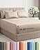 CGK Unlimited Extra Deep King Sheet Set 6 Piece Breathable and Cooling Sheets Hotel Luxury Bedding for Women Men Kids Teens Easy Secure Fit Soft Wrinkle Free and Comfy Extra Deep Pockets Wheat
