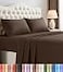 Utopia Bedding Full Size Sheet Set 4 Piece Bed Sheets Soft and Breathable Microfiber Includes 1 Fitted Sheet 1 Flat Sheet and 2 Pillowcases Oeko Tex Brown