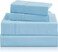 CozySmile Breathable Cooling Full Sheet Set Hotel Luxury 4 Piece Deep Pocket Sheets for Full Size Bed Fits 16 Mattress Easy Care Wrinkle Free Bedding Sheet and Pillowcase Set Sky Blue