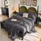 SONORO KATE 100 French Pure Linen Sheets Breathable and Durable Linen King Size Sheets AntiTear Linen Bed Sheets Machine Washable 16 Inch Deep Pocket 4 Piece Dark Grey King