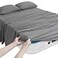 Magik & Magik Kover Queen Sheet Set for Air Mattress 4 Piece Queen Sheets Set Deep Pocket Up to 24 Inches Soft Breathable Air Mattress Sheets Queen Size with Extra Deep Pocket Grey