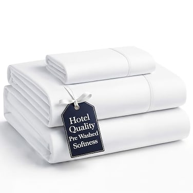 Casa Platino Bedding Sheets Pillowcases 100 Brushed Microfiber PreWashed Sheets Set 3 Piece Set Ultra Soft and Breathable with 15 Deep Pocket White Twin XL Sheet