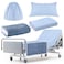 SmoothNovelty 4 Pcs Hospital Bed Sheets Set Soft Knitted Standard Sheets Quality Include Fitted Coverlet Quilt Cover Pillow Case and BlanketBlue