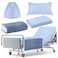 SmoothNovelty 4 Pcs Hospital Bed Sheets Set Soft Knitted Standard Sheets Quality Include Fitted Coverlet Quilt Cover Pillow Case and BlanketBlue