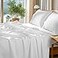 SONORO KATE 100 Egyptian Cotton Sheets Set 1000 High Thread Count Luxury 5Star Hotel Sateen Bed Sheets Soft Breathable Long Staple Sheets Fit up to 16 4 PC WhiteQueen