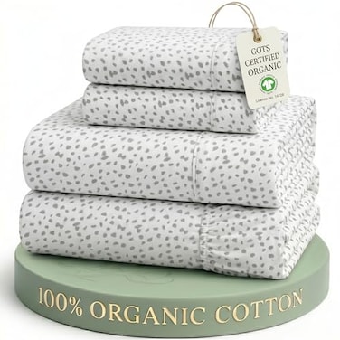 LANE LINEN Full Size Sheets 100 Organic Cotton Cooling Soft Haze Grey