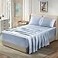 Homiest 4pcs Extra Deep Pocket King Size Bed Sheets 1824 Inch Deep Pocket Baby Blue Satin Sheet Set Luxury Fitted Sheet Set Fits Ultra Deep Mattress
