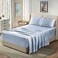 Homiest 4pcs Extra Deep Pocket King Size Bed Sheets 1824 Inch Deep Pocket Baby Blue Satin Sheet Set Luxury Fitted Sheet Set Fits Ultra Deep Mattress
