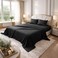 DAN RIVER King Jersey Sheet Set Luxury 100 Cotton Bed Sheets TShirt Sheets All Season Bedding Soft Comfortable Deep Pocket Jersey Cotton Bed Sheets 4Pc King Black