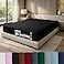 DAN RIVER 100 Cotton Jersey Fitted Sheet Queen Black 16 Inch Deep Pockets Ultra Soft Breathable Stretchy Knit Fabric Fitted Bed Sheet for Queen Mattress