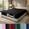 DAN RIVER 100 Cotton Jersey Fitted Sheet Queen Black 16 Inch Deep Pockets Ultra Soft Breathable Stretchy Knit Fabric Fitted Bed Sheet for Queen Mattress