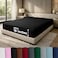 DAN RIVER 100 Cotton Jersey Fitted Sheet Queen Black 16 Inch Deep Pockets Ultra Soft Breathable Stretchy Knit Fabric Fitted Bed Sheet for Queen Mattress
