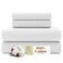 SUPREME ELEGANCE 4 Pc 100 Cotton Full Size Sheets Set Arctic White Percale Weave Cooling Crisp Bed Sheets Breathable Cotton Bedding Deep Pocket Fitted Sheet Juego De Sbanas Full