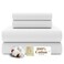 SUPREME ELEGANCE 4 Pc 100 Cotton Full Size Sheets Set Arctic White Percale Weave Cooling Crisp Bed Sheets Breathable Cotton Bedding Deep Pocket Fitted Sheet Juego De Sbanas Full