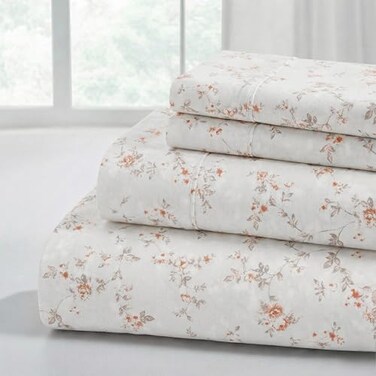 Modern Threads Silky Soft Microfiber and Wrinkle Free Sheets Luxurious Microfiber Bed Sheets Includes Flat Sheet Fitted Sheet with Deep Pockets Pillowcases Kashmir Rose Clay Twin