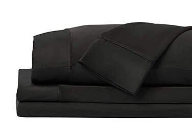 SHEEX Original Performance Sheets Set Queen Black Cooling Sheets Moisture Wicking 1 Flat Cooling Sheet 1 Fitted Cooling Sheet 2 Pillow Covers Wrinkle Free Sleep Aid