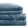 True North by Sleep Philosophy Plush Sheet Set King Solid Color Warm Soft Bedding King Size Sheets Fitted Pocket Fits Up to 16 Mattress Soloft King Blue 4 Piece