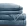 True North by Sleep Philosophy Plush Sheet Set King Solid Color Warm Soft Bedding King Size Sheets Fitted Pocket Fits Up to 16 Mattress Soloft King Blue 4 Piece