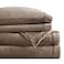 True North by Sleep Philosophy Plush Sheet Set King Solid Color Warm Soft Bedding King Size Sheets Fitted Pocket Fits Up to 16 Mattress Soloft King Brown 4 Piece