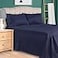 SUPERIOR Superior 300 Thread Count Egyptian Cotton Sheet Set Elastic Fitted Sheet Flat Sheet 2 Pillowcases King Navy Blue