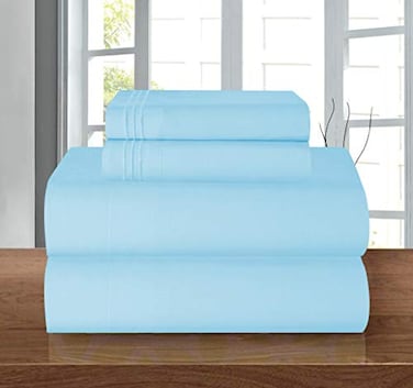 Elegant Comfort Luxury Soft 1500 Premier Hotel Quality 4Piece Sheet Wrinkle and Fade Resistant Bedding Set Deep Pocket up to 16inch Full Aqua
