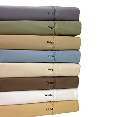 Royal Hotel Bedding 650ThreadCount Bed Sheets Wrinkle Free Sheets Deep Pocket Cotton Blend Sateen Sheets Hypoallergenic 4 Piece King Gray