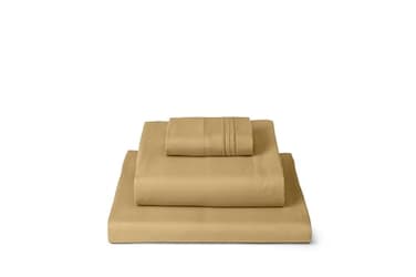 Mellanni Twin Sheets Set 3 PC Iconic Collection Bedding Hotel Luxury Extra Soft Cooling Bed Sheets Wrinkle Fade Stain Resistant Twin Gold