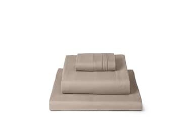 Mellanni Twin Sheets Set 3 PC Iconic Collection Bedding Hotel Luxury Extra Soft Cooling Bed Sheets Wrinkle Fade Stain Resistant Twin Tan