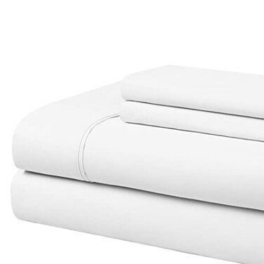Cathay Home Cathay Queen Sheet Set 4Pcs Double Brushed Microfiber Bed Sheets Ultra Soft Hypoallergenic Wrinkle Resistant Deep Pocket Fitted Sheet for 1014 Mattress White