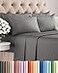 CGK Unlimited King 6 Piece Sheet Set Comfy Breathable Cooling UltraSoft Hotel Luxury Bedding Set with 816 Inch Deep Pockets 1 Flat 1 Fitted Sheet 4 Pillowcases Wrinkle Free Easy Care Dark Grey