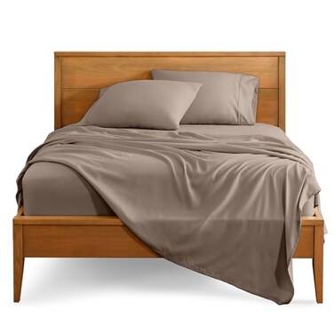 Bare Home Queen Sheet Set 1800 UltraSoft Microfiber Queen Bed Sheets Double Brushed Deep Pockets Easy Fit 4 Piece Set Bedding Sheets Pillowcases Queen Taupe
