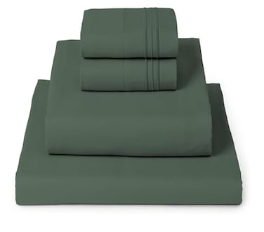 Mellanni King Sheets Set 4 PC Iconic Collection Bedding Hotel Luxury Extra Soft Cooling Bed Sheets Wrinkle Fade Stain Resistant King Emerald Green