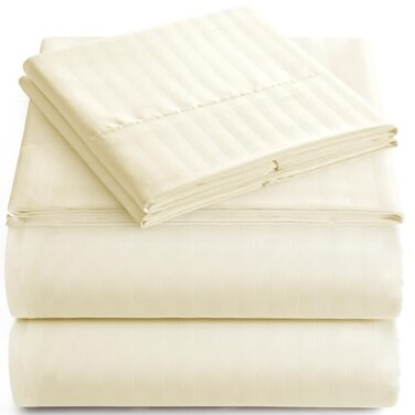Elaine Karen Twin Sheet Set 3Piece Striped Deep Pocket Twin Bed Sheets UltraSoft WrinkleFree Twin Size Bedding Cooling Microfiber Twin Bed Sheet Set with 1 Fitted Sheet 1 Flat Sheet 1 Pillowcases