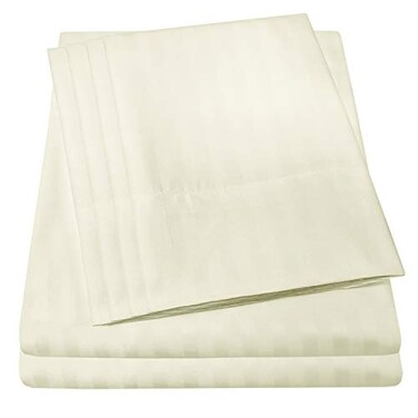 Sweet Home King Size Bed Sheets 6 Piece 1500 Supreme Collection Fine Brushed Microfiber Deep Pocket King Sheet Set Bedding 2 Extra Pillow Cases Great Value King Dobby Beige
