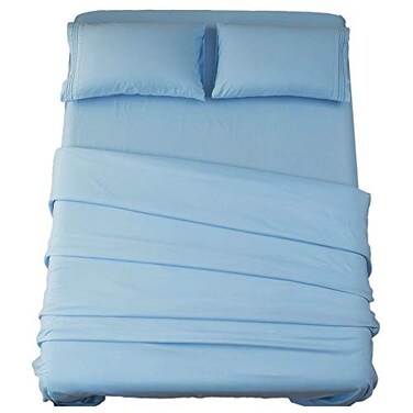 SONORO KATE Bed Sheet Set Super Soft Microfiber 1800 Series Luxury Egyptian Sheets 18Inch Deep Pocket Wrinkle and Hypoallergenic4 PieceFull Lake Blue