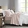 Madison Park 3M Microcell Bed Sheet Set Color Fast Wrinkle and Stain Resistant Soft Sheets with 16 Deep Pocket All Season Cozy BeddingSet Matching Pillow Case Twin XL Blush 3 Piece