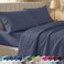 California Design Den Soft 100 Cotton King Size Bed Sheets Set 400 TC Good Housekeeping Award Winner Smooth Sateen Finish with Deep Pockets Cozy and Durable King Bedding Set Indigo Dusty Blue