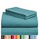 LuxClub 4 PC King Sheet Set Deep Pockets Wrinkle Free Cooling Bed Sheets Hotel Bedding for Women Men Includes 1 Fitted Sheet 1 Flat Sheet and 2 PillowcasesSoft Teal