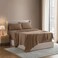 Nestl Full XL Bed Sheet Set Taupe Instantly Soft Microfiber No Breakin Wash 4Piece Deep Pocket Sheets Pillowcases Stays Put All Night