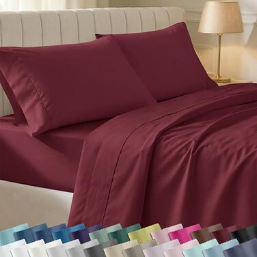 California Design CALIFORNIA DESIGN DEN Soft 100 Cotton King Size Bed Sheets Set 400 Thread Count Good Housekeeping Award Winner Silky Smooth Sateen Weave with Deep Pockets Durable King Bed Sheet Set
