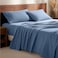 Bare Home Flannel Sheet Set 100 Cotton Velvety Soft Heavyweight Double Brushed Flannel Deep Pocket Queen Coronet Blue