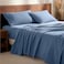 Bare Home Flannel Sheet Set 100 Cotton Velvety Soft Heavyweight Double Brushed Flannel Deep Pocket Queen Coronet Blue