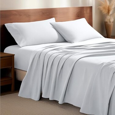 Bare Home Flannel Sheet Set 100 Cotton Velvety Soft Heavyweight Double Brushed Flannel Deep Pocket King White