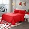 ARTALL Soft Microfiber Bed Sheet Set 3Piece with Deep Pocket Bedding Twin Red