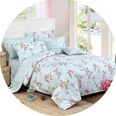 FADFAY Bed in a Bag Set 7Pieces Shabby Floral Bedding Set Queen Size Premium 100 Cotton Hydrangea French Country Deep Pocket Sheets Zipper Duvet Cover Pillow Shams Set
