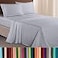 Elegant Comfort Luxurious 1500 Premium Hotel Quality Microfiber Three Line Embroidered Softest 4Piece Bed Sheet Set Wrinkle and Fade Resistant California King SilverLight Grey