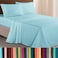 Elegant Comfort Luxurious 1500 Premium Hotel Quality Microfiber Three Line Embroidered Softest 4Piece Bed Sheet Set Wrinkle and Fade Resistant California King Aqua