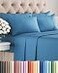 CGK Unlimited Cal King 6 Piece Sheet Set Comfy Breathable Cooling Soft Hotel Luxury Bedding Set with 816 Inch Deep Pockets 1 Flat 1 Fitted Sheet 4 Pillowcases Wrinkle Free Easy Care Denim Blue
