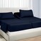 NON Sticky Split King Sheet Sets for Adjustable Beds Deep Pocket Twin XL Fitted Sheet Sets for Adjustable Bed Split King 100 Extra Long Staple Cotton Deep Pocket Sheets 1018 Inches Navy Blue Solid
