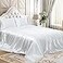 Homiest 3pcs Satin Sheets Set Luxury Silky Satin Bedding Set with Deep Pocket 1 Fitted Sheet 1 Flat Sheet 1 Pillowcase Twin Size White
